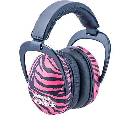 New Pro Ears Ultra Sleek Hearing Protection Nrr 26 Ear Muffs Pink Zebra • $34.99