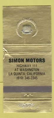 Matchbook Cover - Simon Motors Cadillac La Quinta CA WORN 30 Strike • $3.99