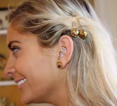 Kate Spade Jingle Bells Gold Hair Grip Bobby Pins AND Jingle Bell Earrings SET! • $124.99