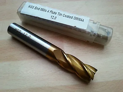 4 Flute End Mill TiN Coated - Metric  Sizes 2mm - 30mm • £11.60