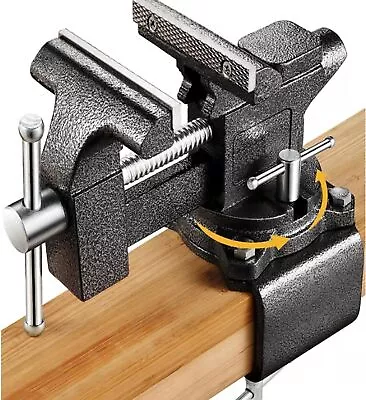 Bench Vise 4-1/2in Multi-Purpose Bench Vice Clam On Vise Heavy Duty Cast Iro... • $70.88
