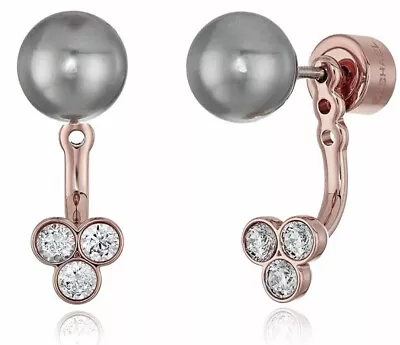 New Michael Kors 2-way Pearl Tone Crystal Rose Gold Stud Earrings Msrp $75.00  • $49.95