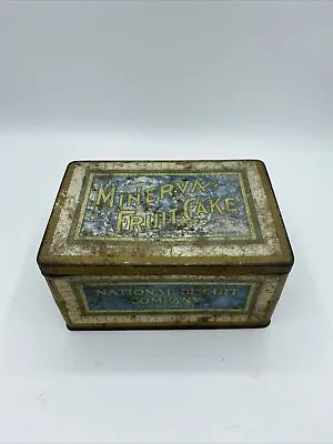 Vintage Minerva Fruit Cake Tin Box By National Biscuit Company • $12