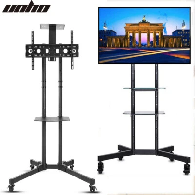 £56.94 • Buy 2 Type Home Office Mobile TV Stand Floor Trolley Wheels Display 600x400 VESA Hot