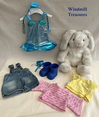£9.99 • Buy Build A Bear Workshop Factory White Rabbit Bunny Matching Outfits - Great Cond.