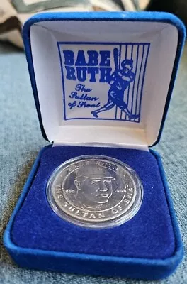 Babe Ruth The Sultan Of Swat Liberia $1 Coin In Blue Box. (f98) • $9.95