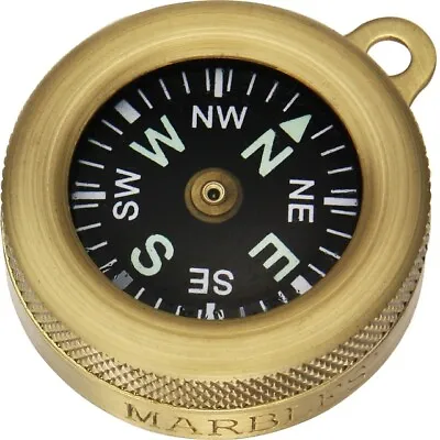 Marbles MR1147 Pocket Compass 1  Diameter Luminous Dial Brass Body • $16.99