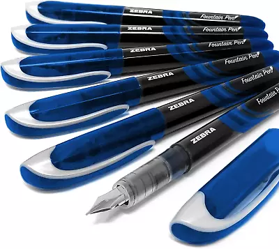 Zebra Fuente - Disposable Fountain Pen - Blue Ink - Pack Of 6 • $27.48