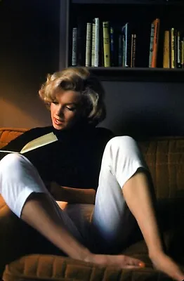 £4.89 • Buy Vintage Marilyn Monroe Reading At Home Colour Print Poster Wall Art Picture A4 +