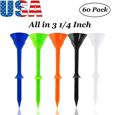 60 Pcs Golf Tees 3 1/4 Inch Unbreakable Plastic Cup Tee Long 83mm US Stock • $8.99