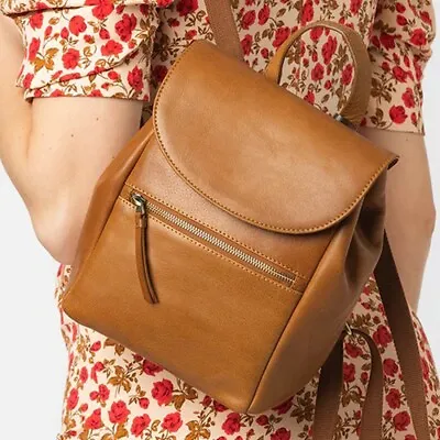 Large Tan  Leather Backpack • £34.99