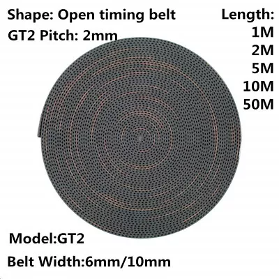 1/2/5/10/50M GT2 Timing Belt Width 6mm For RepRap Mendel Rostock Prusa GT2-6mm • $2.91