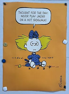 Vintage 1960s Peanuts Charles Schulz Sally Brown Snoopy Hallmark Poster VG+ Cond • $99.99