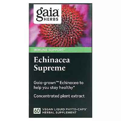 Gaia Herbs Echinacea Supreme 60 Liquid Filled Capsules Vegetarian Alcohol-Free • $28.67