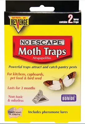 Revenge No Escape Moth Traps Two Pack For Kitchens Pet Food & Bird Seed • $11.99