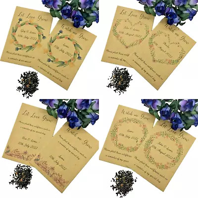 £2.95 • Buy 10 X Personalised Wild Flower Seed Wedding Favours Communion Christening 