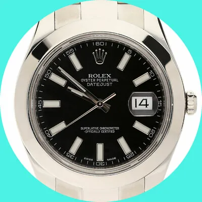 2017 Rolex Datejust II #116300 Black Dial 41 MM Steel + Box Papers • $9750