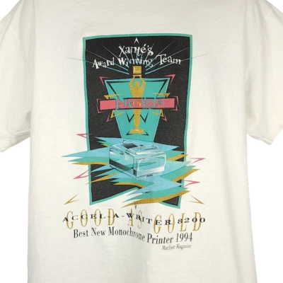 $69.99 • Buy Accel A Writer 8200 T Shirt Vintage 90s Monochrome Printer Xante Made In USA XL