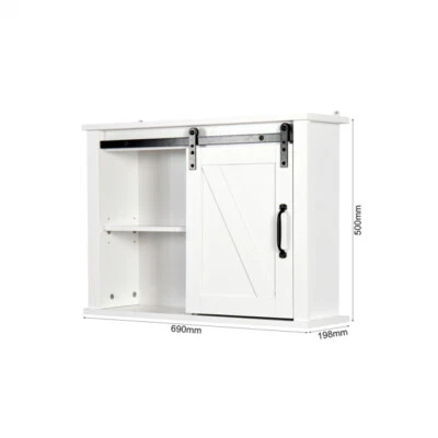 $118.59 • Buy Bathroom Wall Cabinet With 2 Adjustable Shelves Wooden Storage Cabinet With A Ba