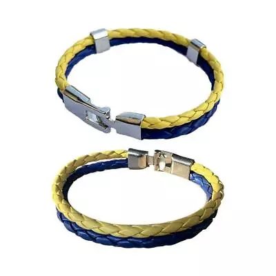 Support Ukraine - Ukrainian Flag Leather Bracelet FAST • £4.46