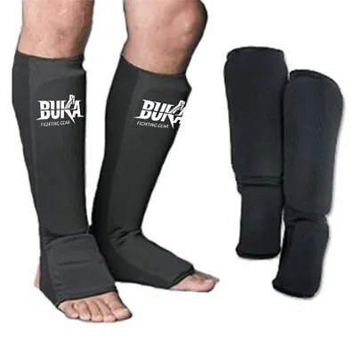 Buka Gel Shin Instep MMA Leg Kick Guard Muay Thai TKD Protector Pads UFC Guards • $11.99