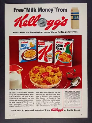 1963 Kellogg's Rice Krispies Special K Corn Flakes Cereal Vintage Print Ad • $14.17