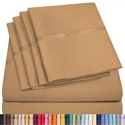 6 Piece Premium Bamboo Sheet Set Deep Pockets 50 Colors 2200 Count Soft • $37.99