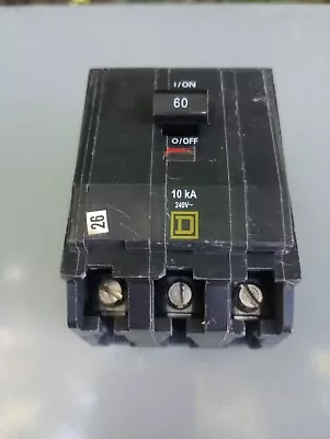 Square D QOB360 60 Amp 3 Pole 240V Bolt-On Circuit Breaker 10KA • $25