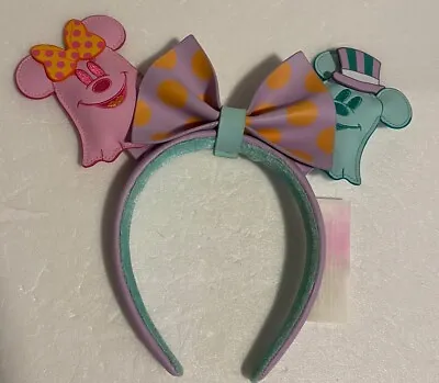 Disney Parks Loungefly  Pastel Ghost Mickey & Minnie Mouse Glow Ears Headband • $20.88