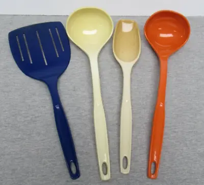 Vintage Foley Nylon Kitchen Utensils Set Of 4 Spatula Spoon Blue Orange • $36.99