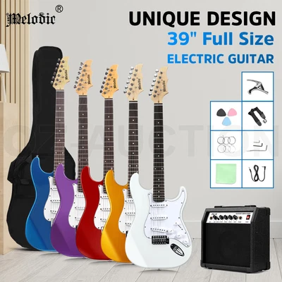 $199.95 • Buy Melodic 39  Stratocaster SSS Electric Guitar Set 15W Amplifier W/Carry Bag Strap
