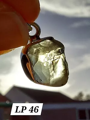 Genuine Libyan Desert Glass 925 Silver Pendant. Crystal Tektite 💛 • £26