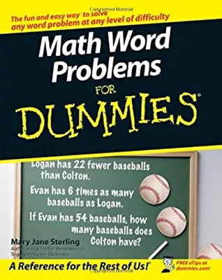 Math Word Problems For Dummies Paperback Mary Jane Sterling • $4.50