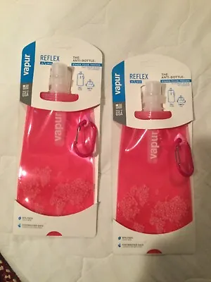 Vapur USA Reflex The Anti-Bottle Travel Pink 0.5L/18oz Stands Folds Freezes NEW • $19.99