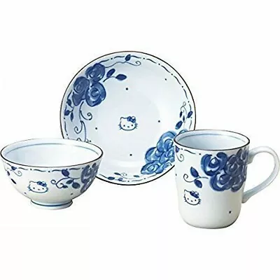 £54.18 • Buy Hello Kitty Blue Rose Mug Cup Bowl Plate Set Porcelain 307741 4964412307415