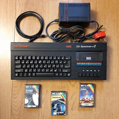 Sinclair ZX Spectrum Plus +2A Iss 1 Computer Bundle 128K Vintage Tested &Working • £109.99