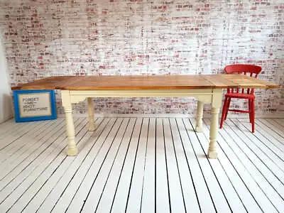 Any F&B Colour Large Extending Hardwood Oak Style Dining Table Rustic Farmhouse • £995