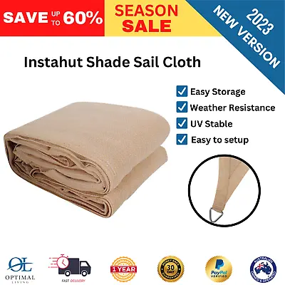 Instahut 6 X 6m Square Heavy Duty Shade Sail Cloth Shade Outdoor Sand Sun Canopy • $87.79