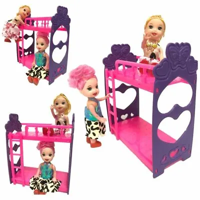 Doll Bunk Bed Play House Toy For Mini Dolls For Barbie Dolls Kelly For 7.5  Doll • $11.49