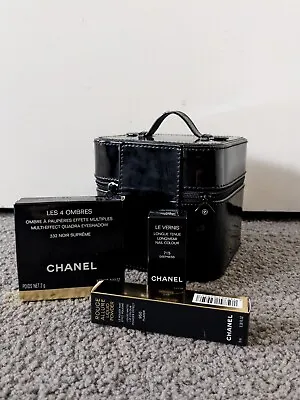 Chanel Vip Gift Collection Black Patent Makeup Box Case Pouch Makeup Set • $200