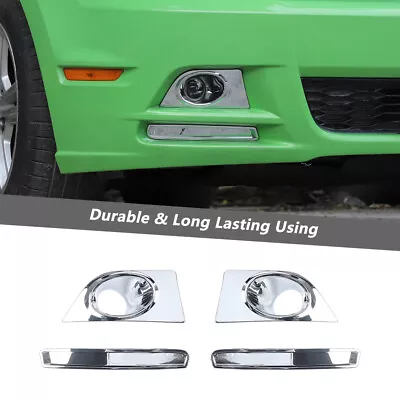 4x Front Fog Light Lamp Cover Trim Frame Bezels For Ford Mustang 2010-14 Chrome • $25.99