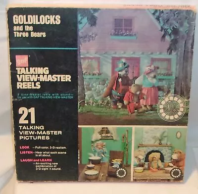 Vintage Gaf Talking Viewmaster Reels Goldilocks & The Three Bears - Box & Book - • $9