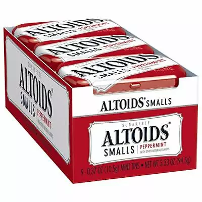 Altoids Smalls Peppermint Breath Mints 0.37 Ounce Tin Pack Of 9 • $16.99