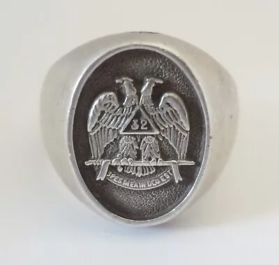 Vintage Scottish Rite Masonic 32nd Degree Sterling Silver Ring Size 10 • $109.95