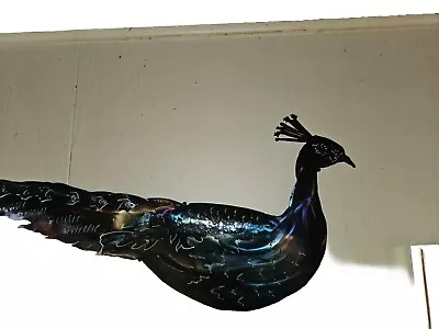 Handmade Metal Peacock Wall Art • $150