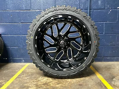 22x12 Fuel D581 Triton Black Rims Wheels 33  MT Tires 8x6.5 Dodge Ram 2500 3500 • $3199