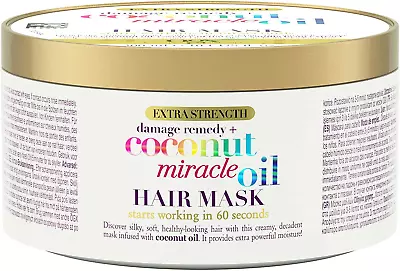 OGX Coconut Miracle Oil Hair Mask For Damaged Hair 300g White • £7.04