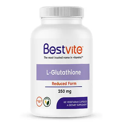L-Glutathione 250mg (60 Vegetarian Capsules)-No Stearates-Vegan-Non GMO • $12.99