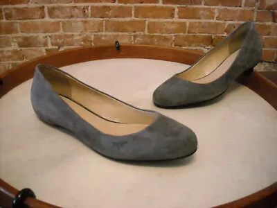 H By Halston Grey Suede Hidden Wedge Ballet Flats 9 NEW SALE • $24.95