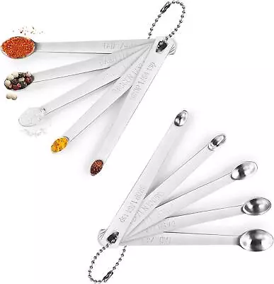 10PCS Small Measuring Spoons Set - Stainless Steel Tiny For Cooking Baking 1/4 • $18.79